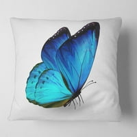 Art DesimanArt 'Vibranto plavi leptir' Moderni ispisani jastuk za bacanje malih
