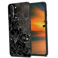 Crno-mačke - telefon, deginirani za Samsung Galaxy S22 + Plus Case Muške žene, fleksibilan silikonski udarni kofer za Samsung Galaxy S22 + Plus