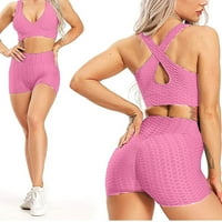 Hlače Yoga hlače gamaše za žene Visoko struka Podizanje kratkih joga hlača ružičasta zelena xxl