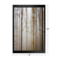 Misty Beech Tree Šuma Jesen Pejzaž Foto Art Print Stalak za ispis ili viseći drveni okvir Poster 13x9