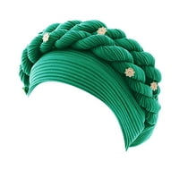 Wozhidaoke kašika hat modni ženski pleteći pletenica hat ruffle rak zamotavanje kape za spavanje satena