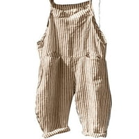 Enjiwell Womens Striped tiskani suspender Dungaree Ukupne bib baggy kombinozemne hlače