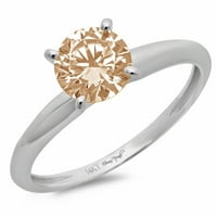 2.5ct okrugli šampanjac simulirani dijamant 18k bijeli zlatni godišnjički angažman prsten veličine 4