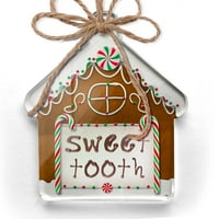 Ornament tiskani jednostrani slatki zub čokoladni bombonski sirupski božićni neonblond
