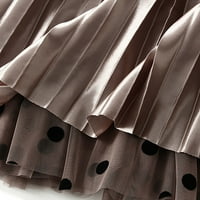 RBAOFUJIE ženske suknje Khaki suknja Ženska polka tačka tiskana suknja od gaze s visokim strukom i suklom