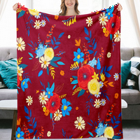 Šareno cvijeće pokrivač s jastukom za cijelu sezonu Proljeće Cvijeće Cartoon Plišani pokrivač Najbolji