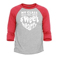 Shop4ever Heri's Moja klasa je puna slatkog učitelja u učitelju zaljubljenih od raglan bejzbol majica