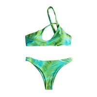 Tržni upravljački kupaći kostimi za žene Jedno rame Split CUTOut asimetrični kupaći kostimi zelene veličine m