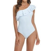 Jedan kupaći kostim za žene kupalište jedno rame za kupanje rubf bikini cvjetno bikini ljet ljeto plaža djevojka kupaći kupaći kostim modni uskrsni pokloni za sve bijele s