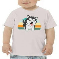 Husky Pup Retro Design Majica Toddler -Image by Shutterstock, Toddler