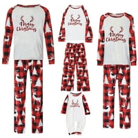 Božićne pidžame za porodični prostor Porodični pidžami Podudarni setovi Božićni Santus Reindeer Dugi