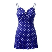 Maxi haljina za žene Žene Ljeto kolo boja blok bez rukava A-line maxi mini sandress plavi