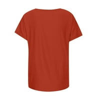 Ženski vrhovi ženske modne ljeto labavo od ramena majica kratkih rukava bluza narandžasta xl