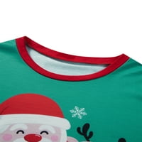 Usklađivanje porodične pidžame postavlja Božić PJ-a sa crtanim santa Santa Print dugim rukavima i hlače