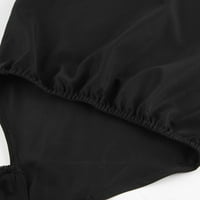 Jesenske haljine za žene Ženska crna moda natečena rukava izdubljena stražnjica za stražnjicu s tamnim