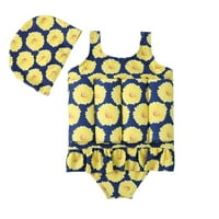 0-6t Toddler Baby Float kupaći kostim za kupaće za djevojke Jedan plutajući kupaći kostimi za plivanje prsluka + kapa