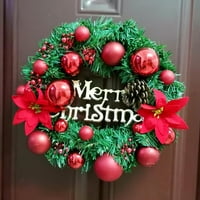 Prilično comy božićni veliki zid vijenac viseći vijenac viseći vrata Bowknot zvona Garland ukras pokloni za božićne čestice zelene boje