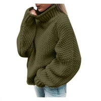 Džemper za žene s ramena džemper casual pletena labav pukovnik dugih rukava m
