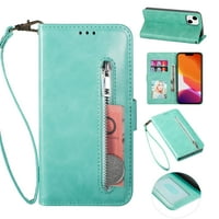 Allytech iPhone mini novčanik futrola, PU kožna patentna torbica folio flip štand zaštitni magnetsko