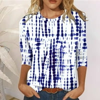 Susanny bageri za žene Slim Fit Crew vrat ženske majice na klirensu lakat dužine rukava Grafički atletički radovi Žene žene ženske bluze i vrhovi za posao plavi xl