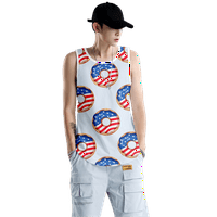 4. jula 3D print casual tenk za muškarce Američka zastava USA zastava 4. jula Eagle Tank TOP majica