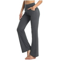 Growesty Ženske hlače Čišćenje Ženske čiste boje Visoki džep za struk Sportska fitness yoga široke pantalone