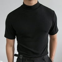 Mužjak ljetna puna majica bluza s visokim ovratnikom Turtleneck majica kratkih rukava