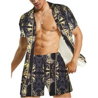 FOPP prodavač Men Set, muškarci postavljeni na plaži na plaži dolje majica i pantne set ljetni havajske