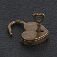 Zruodwans bodlok u obliku srca antikni mini parlock retro stil BO brava s ključem za nakit bo malu drvenu