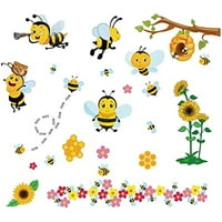 3D pčelinji zidni naljepnice Bee Cvijeće Zidne naljepnice crtane životinje Naljepnice DIY ŽIVOTINJE