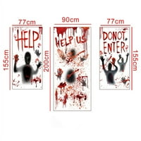 Krvavi otisak ruke Halloween Prozor Clatings SticksDoor poklopac postera Horror Party Garage School Dormitory Zombie Party naljepnice