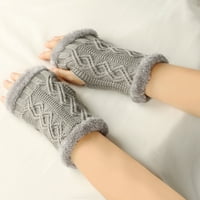 Viadha rukavice za žene zimske ručne ruke toplije čvrste pletene kratke rukavice bez prstiju
