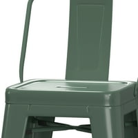 SIMPLI HOME Rayne 24 Industrijska metalna kontra stolica u žalfičnoj zelenoj boji