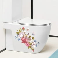 Romantični cvjetovi zidna naljepnica za kupaonicu WC sjedala na hladnjaku naljepnica