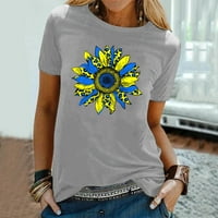 SunhillsGrace majice za žene vrhovi V-izrez ljetni cvjetni print kratkih rukava casual majica THEE majica