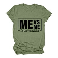 Moonker Womens Tops majice za žene rukavi o vratu labava bluza TEE majica TOP štampanje kratkih zelenih