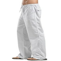 Eyicmarn ženske hlače za vuču, ljetna elastična struka solidne boje labave lounge hlače sa džepovima