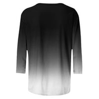 Ženske majice l Modni gradijentni ispis o vratu tri četvrtine rukava za bluzu