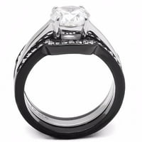 Njezin je njen parovi met za prsten ženski okrugli cz Obećajte dva tonska prstena mens bezel set CZ Vjenčana traka veličine W6m11