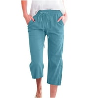 Utoimkio Plus Veličina kaprimkinjama za žene Čišćenje modnih ženskih ležerne čvrste boje elastične hlače