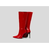 Difumos žensko udobne stiletto pete visoke potpetice patentne kožne cipele sa cipelama za zabavu Crvena