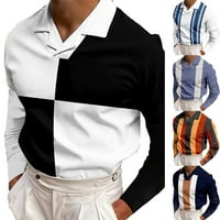 Fule Mens Striped Slim gumeni košulje dugih rukava The Moucle majica Haljina TEE