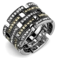 Luxe nakit dizajnira ženski peve za nehrđajući čelik sa višebojne kristale, veličine 9