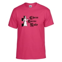 Chess Queens Pravilo Bijela kraljica: šahovska majica, muškarci, žene, djevojke, dječaka šahovska majica