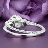 Prekrasno 1. CARAT okrugli rez dijamantski prsten za cvjetni angažman, antikni vjenčani prsten, jedan
