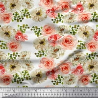 Tkanina pamuka Soimoi Ranunculus sa hrpom cvjetnom tiskanom tkaninom od dvorišta široko