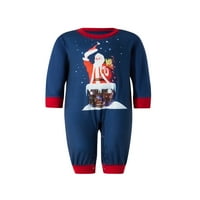 Božićne pidžame za obitelj, Santa Claus Plaid Dugim rukavima okrugli ovratnik za spavanje za spavanje