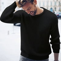 Majice dugih rukava za muškarce muški džemper čvrsti modni okrugli vrat dugih rukava pletena gornja