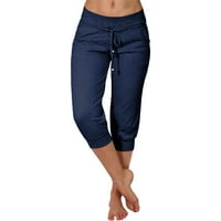 Meuva Ljeto Novo povremene obrezirane elastične hlače za žene modne povremene modne kratke hlače Čvrsti