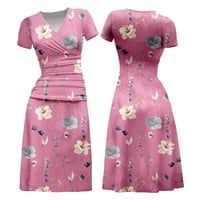 Ženske haljine Ljetne casual plus veličina haljina ruffle fit & flare vjenčanica ružičasta l
